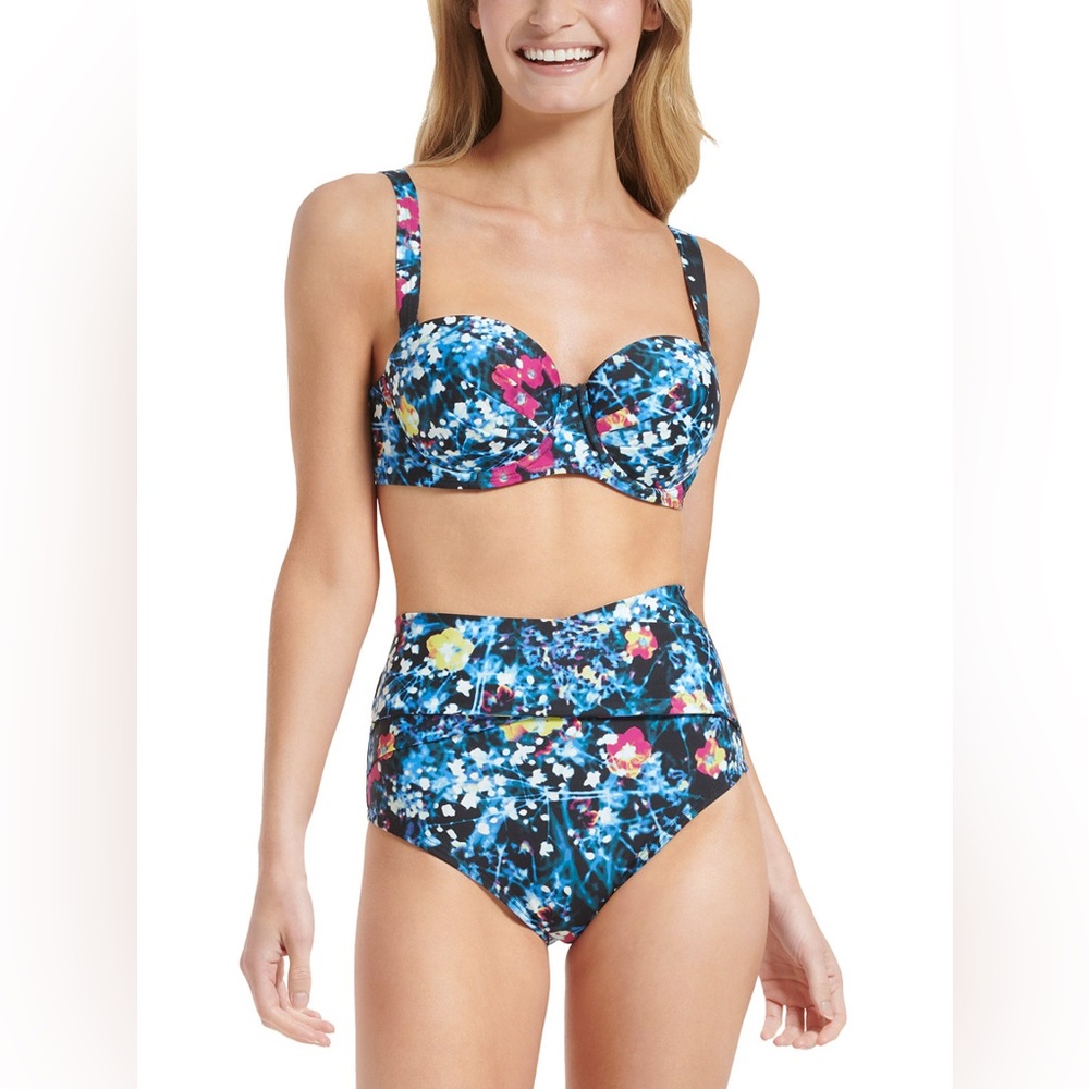 Calvin Klein BLACK Poppy 2 piece swimsuit bikini Size Small NWT